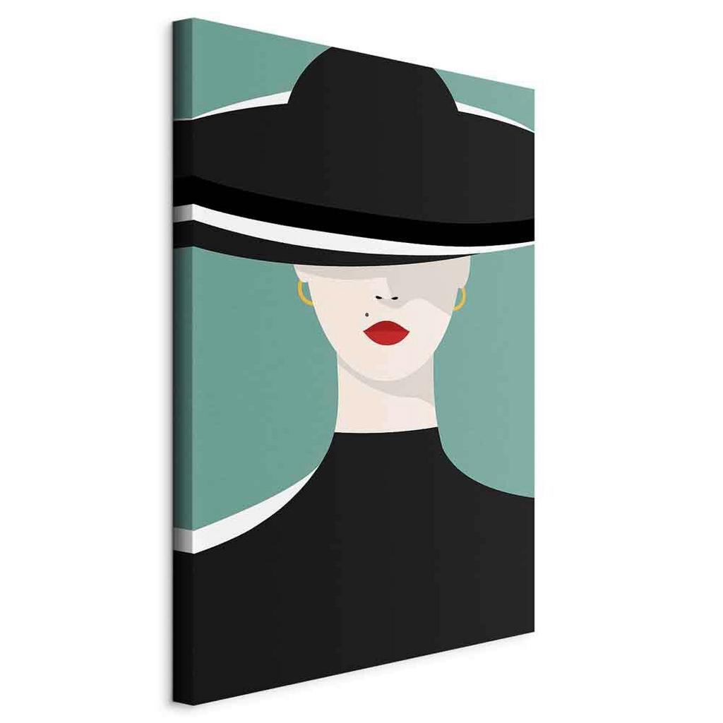 Leinwandbild Feminity Schwarz Mintgrün B: 60 cm