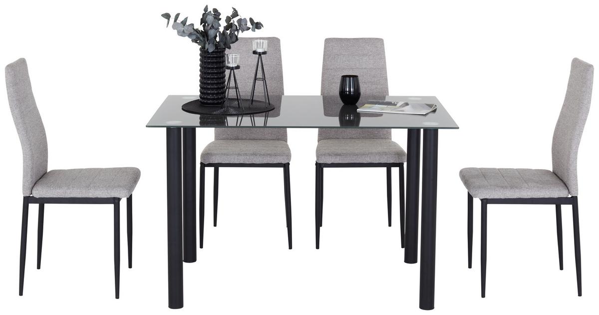JÍDELNÍ SET WELS 1 *CENOVÝ TRHÁK* - šedá/černá, Konvenční, kov/textil (120/75/80cm) - Based
