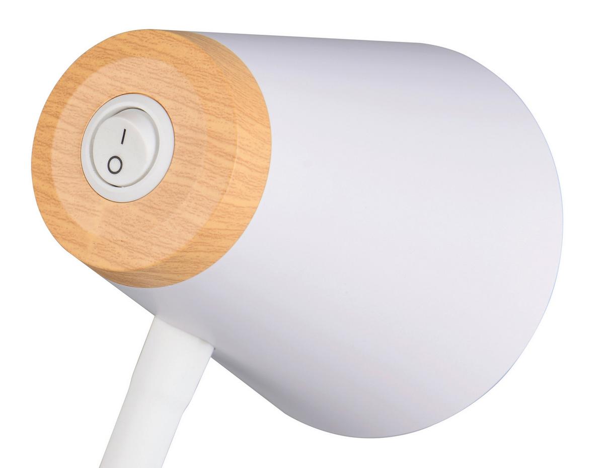 LED-Tischleuchte Pongo Braun Weiß B: 13 cm - Weiß/Braun, Basics, Kunststoff (36/13/23cm)