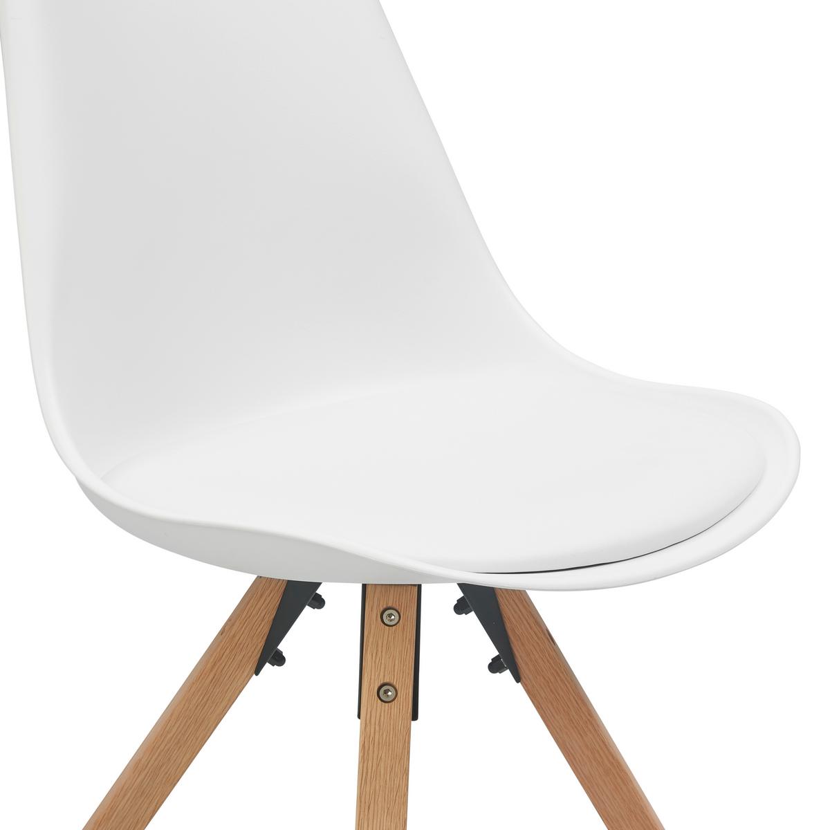 Schalenstuhl Vilnius Weiß - Weiß/Naturfarben, LIFESTYLE, Holz/Kunststoff (48,5/84/55cm) - MID.YOU