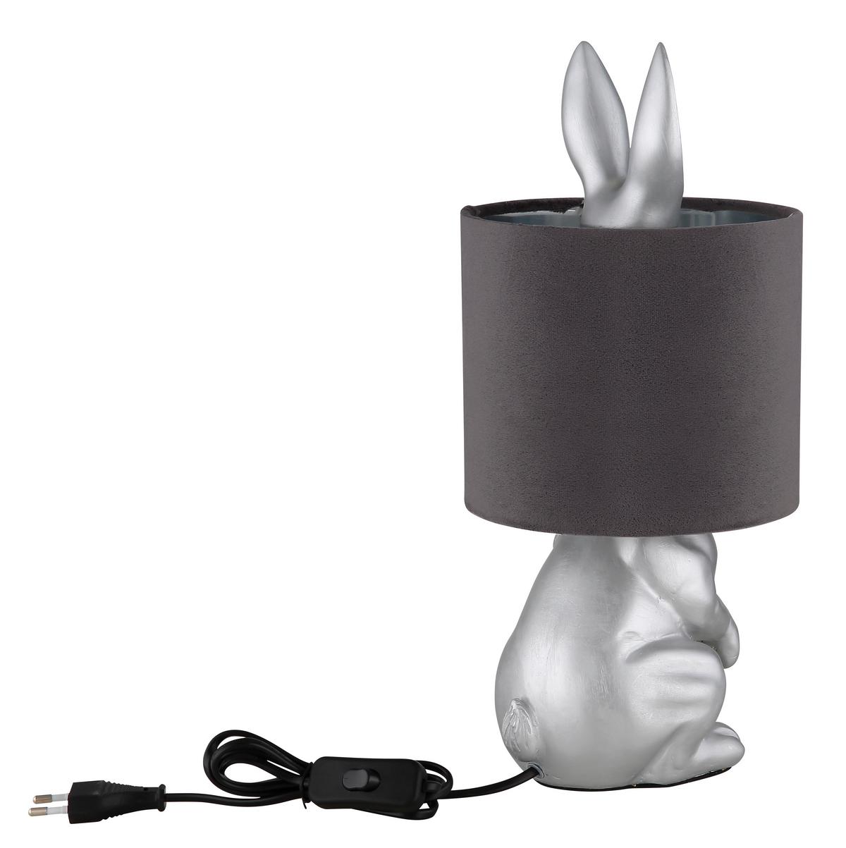 Tischleuchte 21633s - Silberfarben/Schwarz, Trend, Kunststoff (18/41cm) - Globo