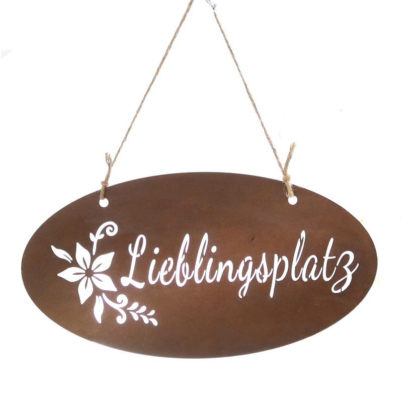 Dekoschild Sara - Rostfarben, Basics, Metall (38/20cm)