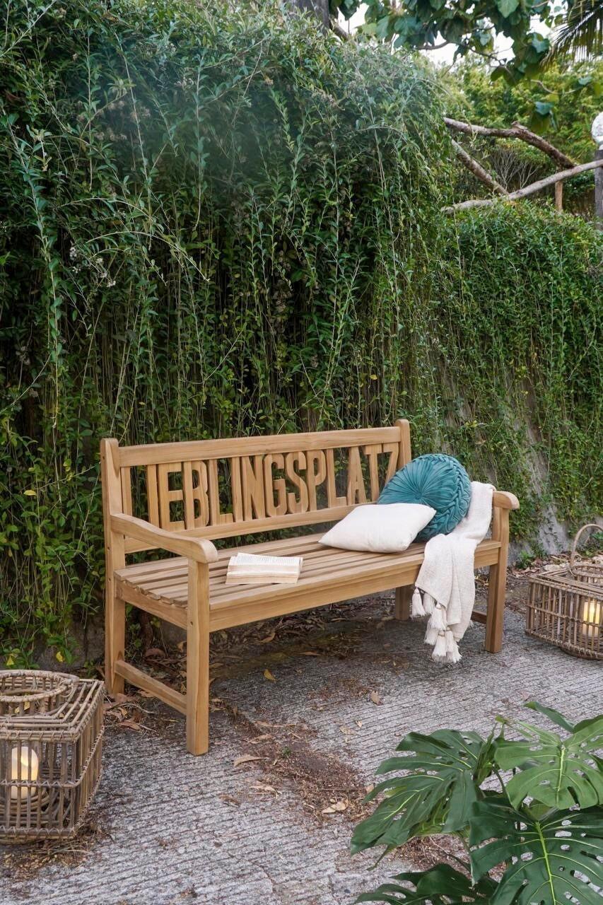 Gartenbank Lieblingsplatz - Braun, Basics, Holz (63/91,5/150cm) - Gardenson