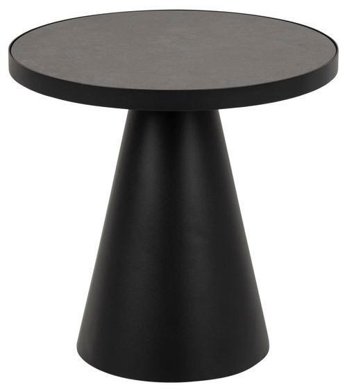 Couchtisch Rund Metall Mit Glasplatte Soli Schwarz - Schwarz, KONVENTIONELL, Glas/Keramik (46/45cm) - MID.YOU