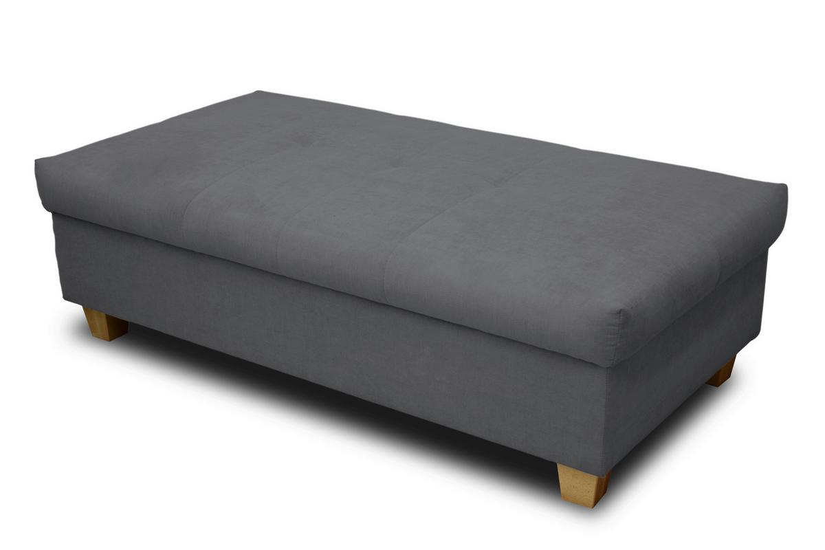 Polsterhocker Franzi Dunkel- Grau Mikrofaser H: 42 Cm - Dunkelgrau, KONVENTIONELL, Textil (131/42/61cm) - MID.YOU