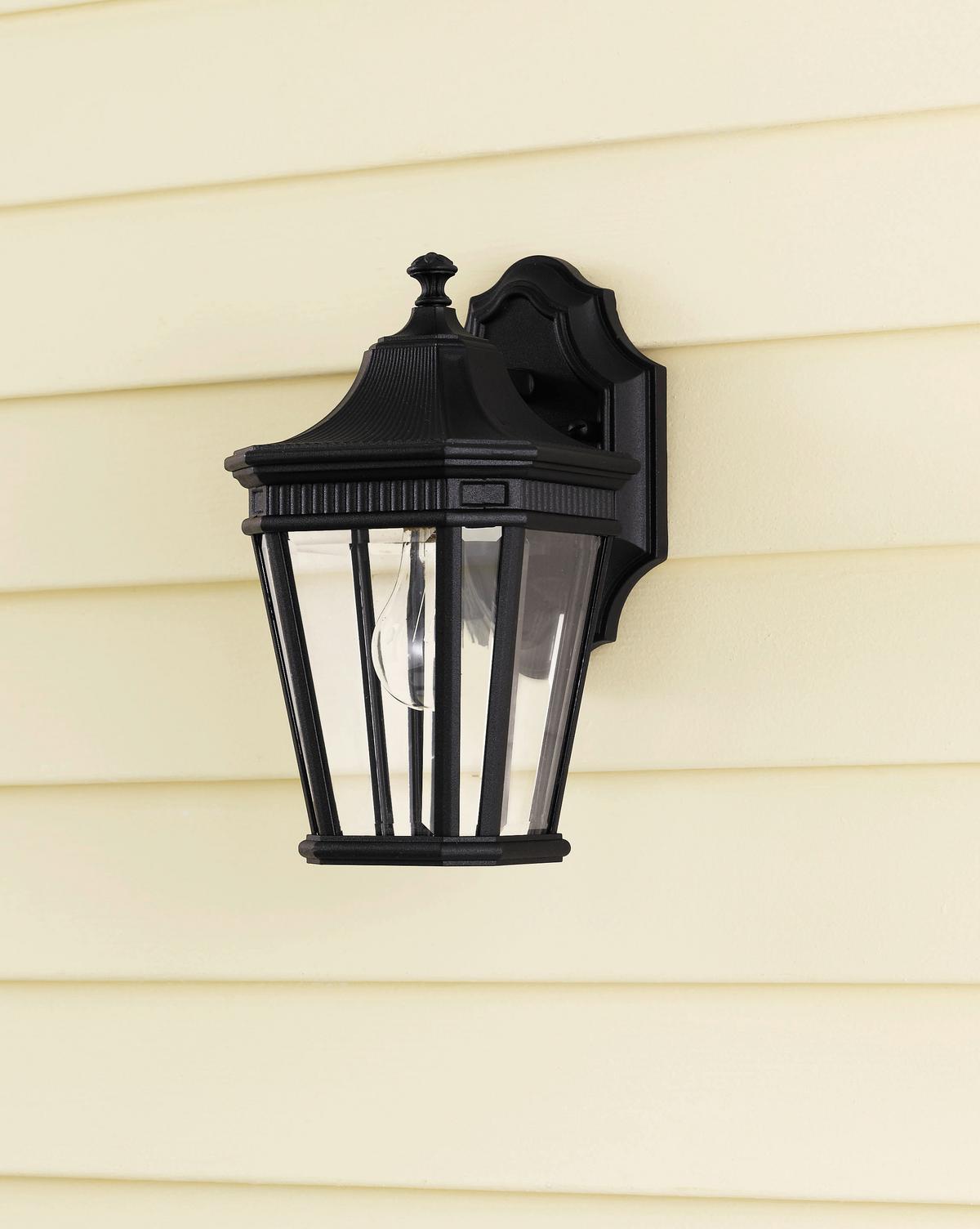 Außenwandleuchte Fe-Cotsln2-S-Bk - Schwarz, KONVENTIONELL, Glas/Metall (16.5/29.2 /19.7cm) - Elstead Lighting