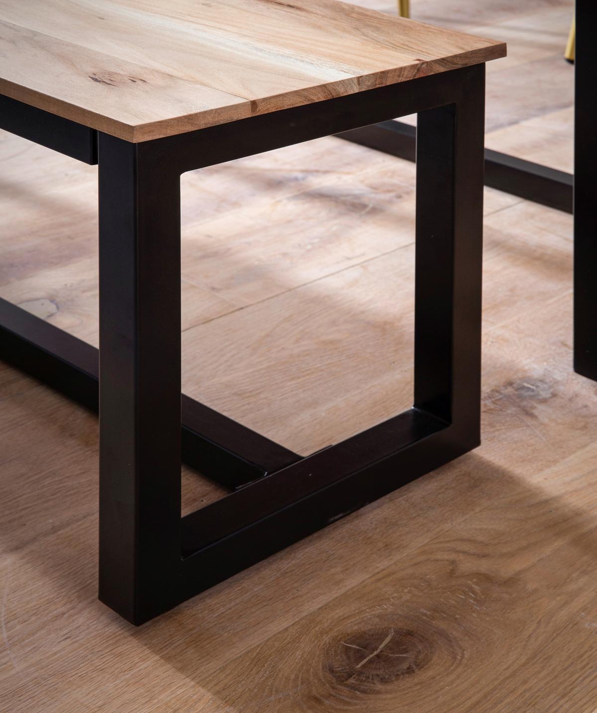 Sitzbank Holz Massiv  Akazie/ Schwarz Wl7.066 B: 160 cm - Schwarz/Akaziefarben, Design, Holz (160/45/40cm) - MID.YOU