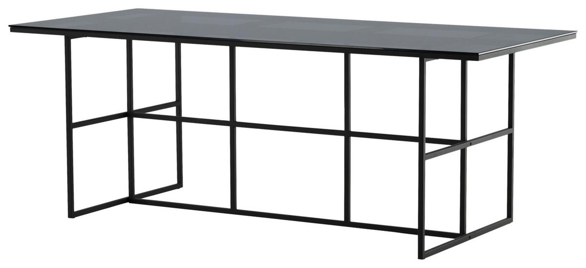 Esstisch Leif - Schwarz, Design, Glas/Metall (200/90/74cm) - Livetastic