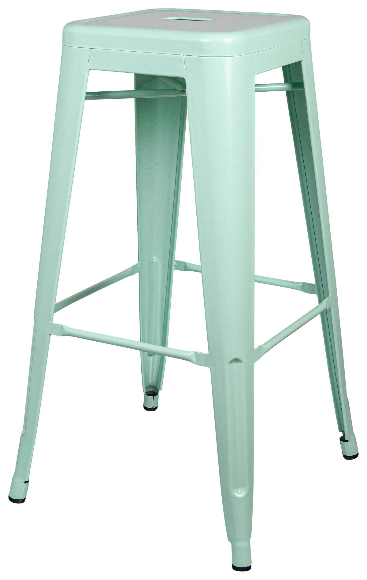Barhocker Vantaggio High Brush Stapelbar Pastellgrün Bis150kg - Pastellgrün/Schwarz, Basics, Metall (44/77/44cm) - MID.YOU