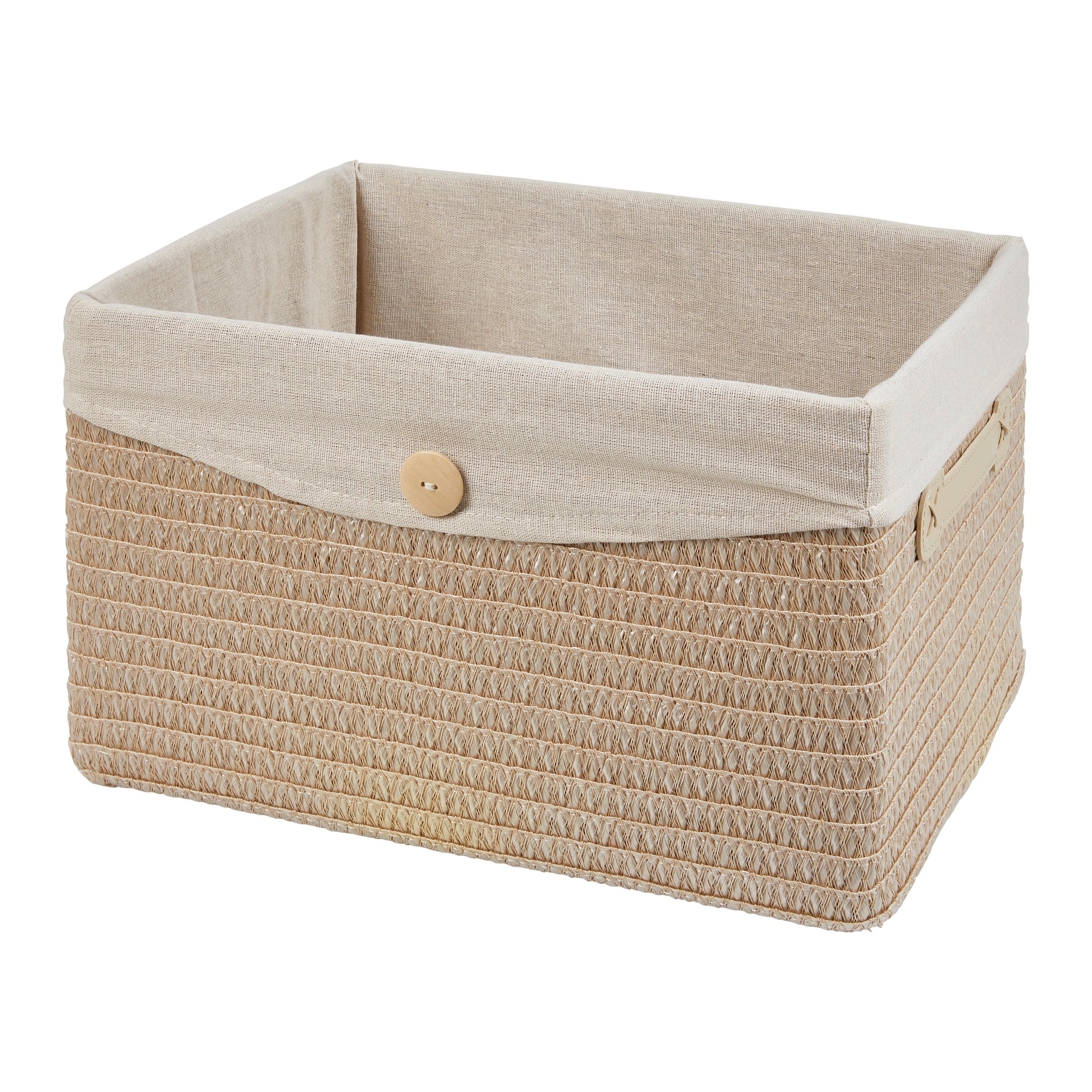 Koš na prádlo DENISE - béžová, Romantický / Rustikální, textil/plast (40/23/30cm) - Mömax