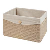 Koš na prádlo DENISE - béžová, Romantický / Rustikální, textil/plast (40/23/30cm) - Mömax