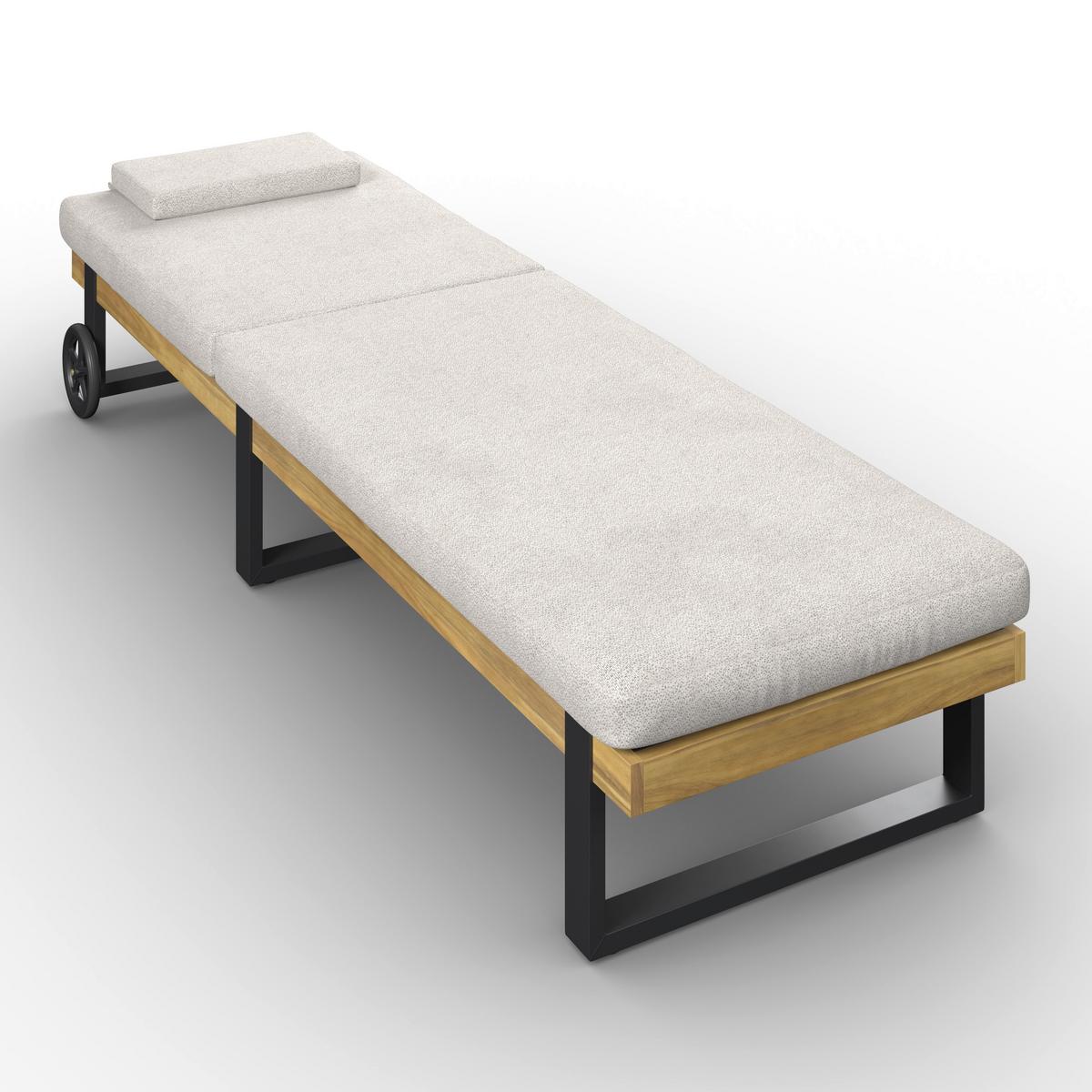 ZÁHRADNÉ LEŽADLO ELENYI - farba akácie, Modern, kov/drevo (200/95/65cm) - Bessagi Garden