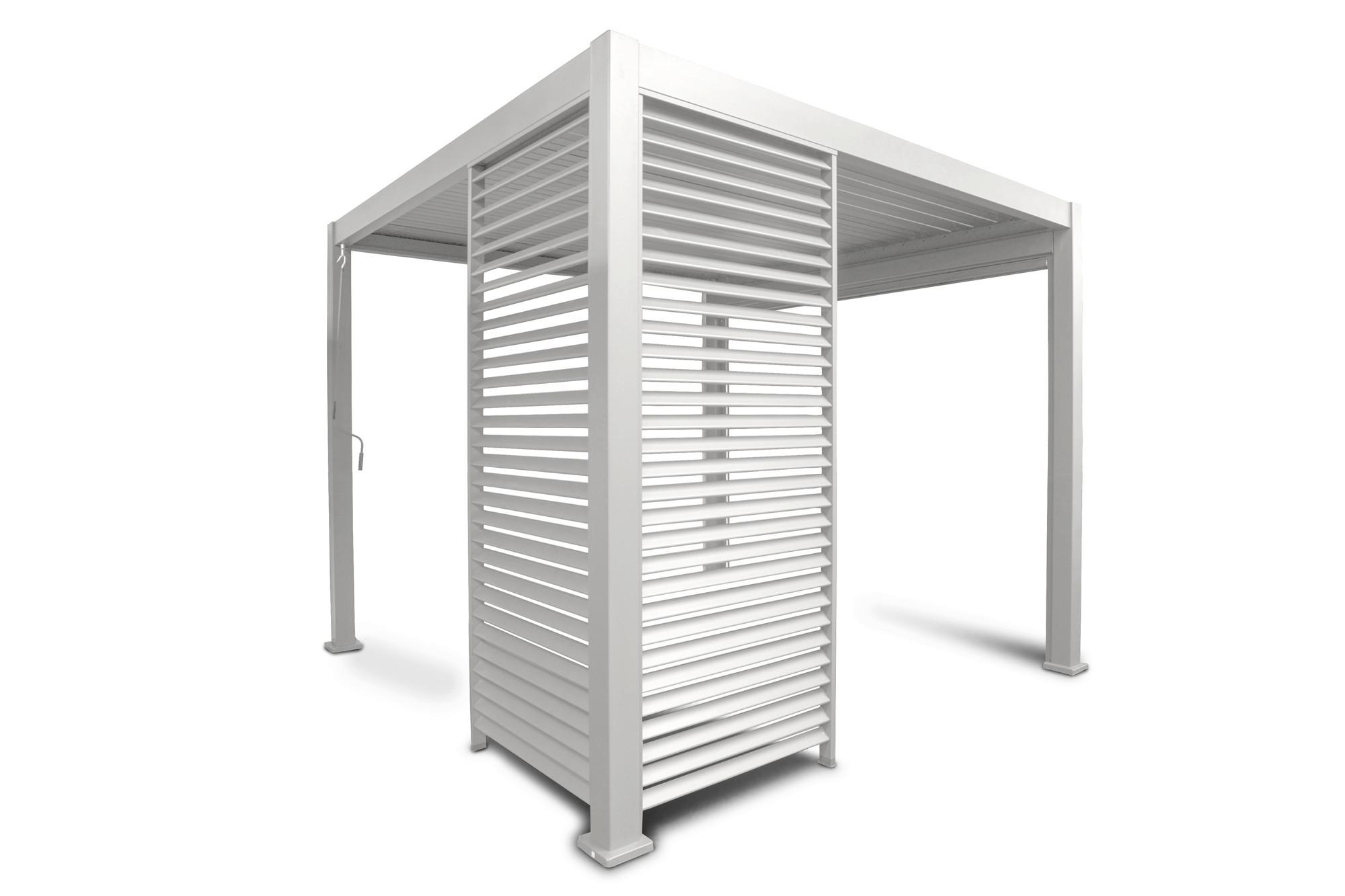 Pavillon-Seitenteil Mirador Louver Panel 4.0 - 1pc - Weiß, Basics, Metall (123,5/10/238,2cm)