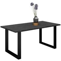 Esstisch Alex Graphitfarben, Schwarz - Schwarz/Graphitfarben, MODERN, Holzwerkstoff/Metall (140/90/78cm) - Livetastic