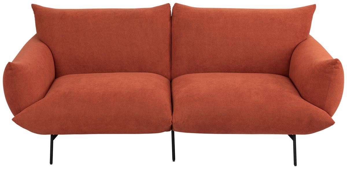 Sofa Honey - Terracotta/Schwarz, Trend, Textil (185/77/83cm) - P & B