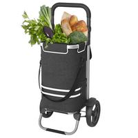 Einkaufstrolley Schwarz/Alufarben B: 44 cm - Schwarz/Alufarben, Basics, Textil (44/100/35cm)
