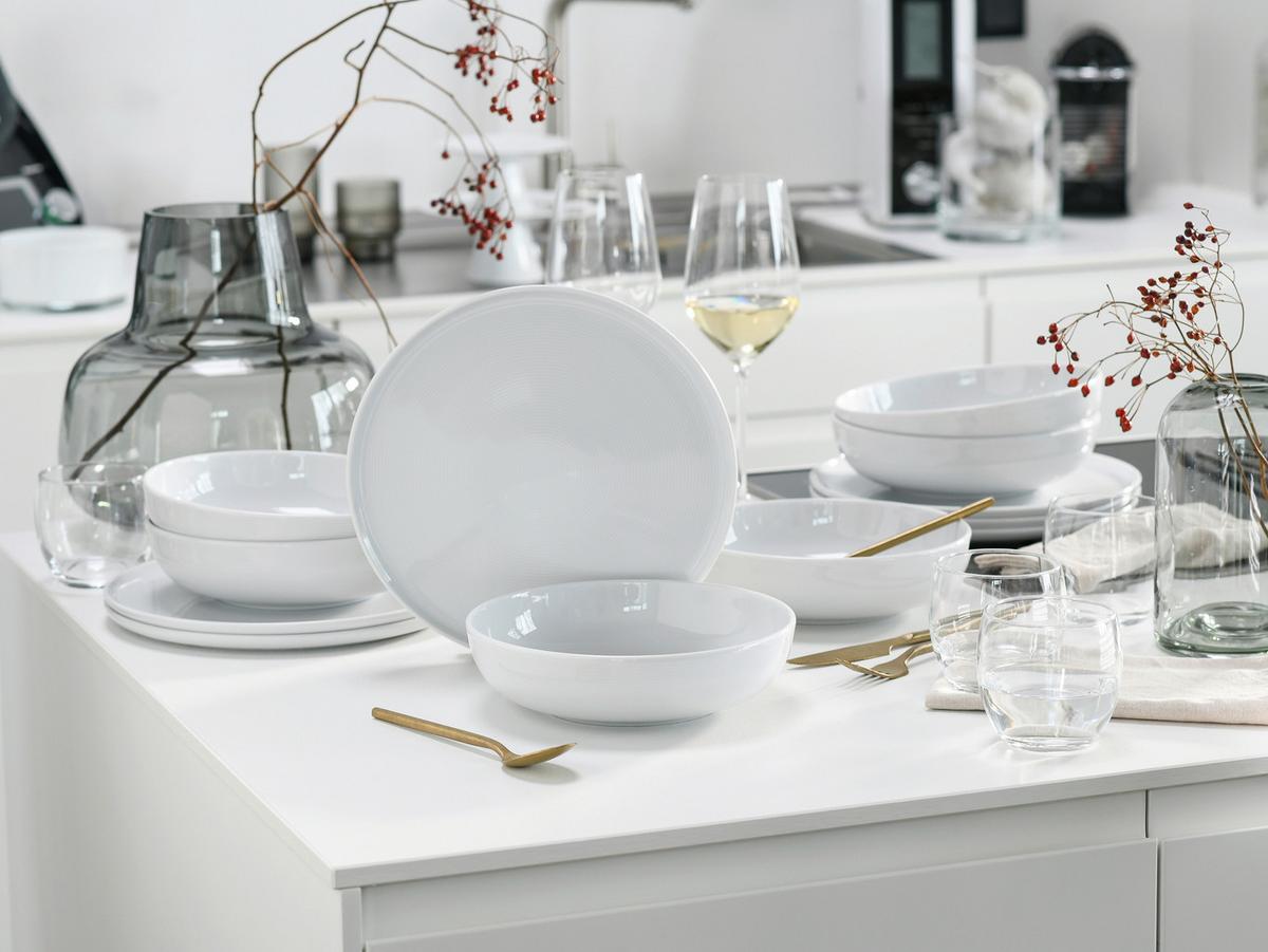 Tafelservice 12-teilig. Porzellan, weiß - Weiß, Basics, Keramik - Creatable