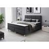 Boxspringbett Mit Topper 180x200 Rotterdam - Silberfarben/Schwarz, KONVENTIONELL, Textil (180/115/210cm) - MID.YOU
