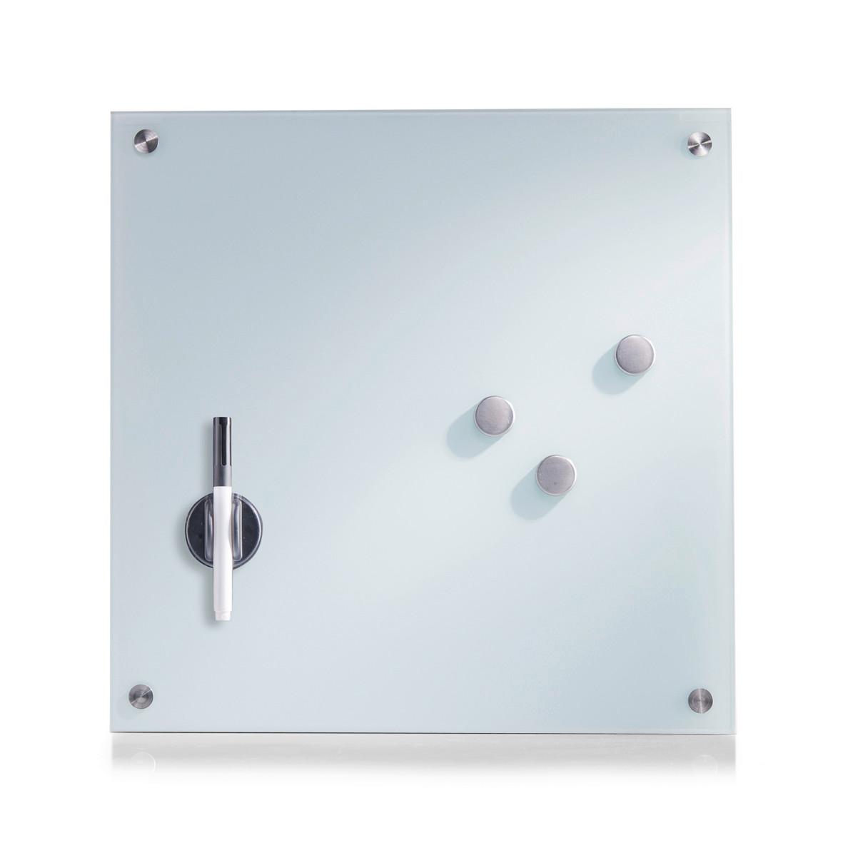 Memoboard Silberfarben/Weiß LxBxH: ca. 40x40x1,6 cm - Silberfarben/Weiß, Basics, Glas/Metall (40/40/1.6cm) - Zeller Present