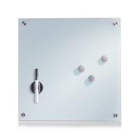 Memoboard Silberfarben/Weiß LxBxH: ca. 40x40x1,6 cm - Silberfarben/Weiß, Basics, Glas/Metall (40/40/1.6cm) - Zeller Present