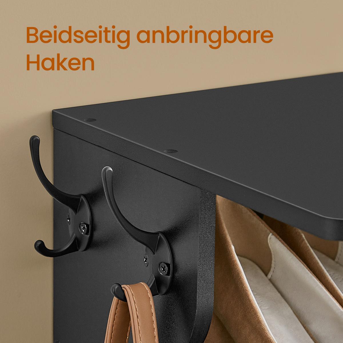 REGÁL NA TOPÁNKY 7 POLÍC, ČIERNA - čierna, Modern, kov/kompozitné drevo (26,4/110,4/30cm) - MID.YOU