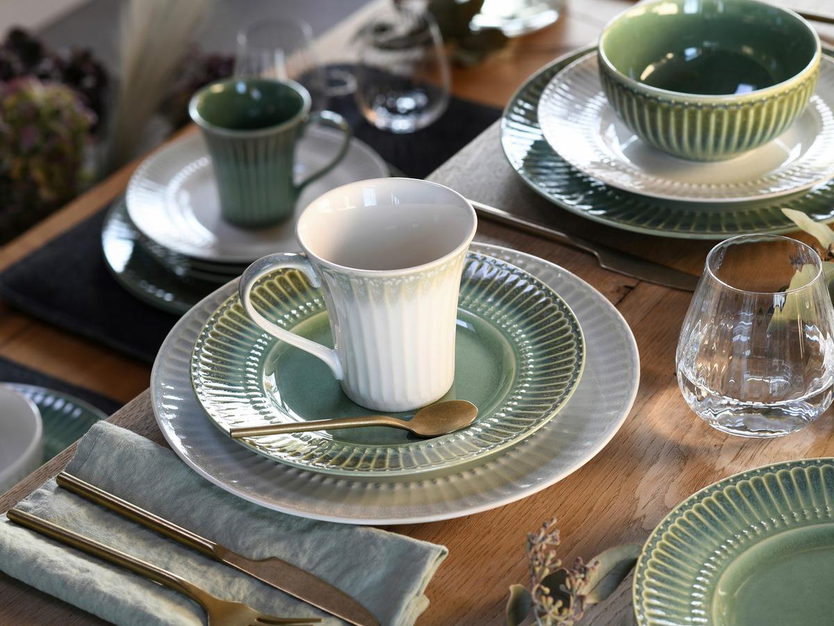 Kombiservice Celadon Mix Steinzeug, 4 Pers., 16-Teilig - Salbeigrün/Perlmutt, Basics, Keramik - Creatable