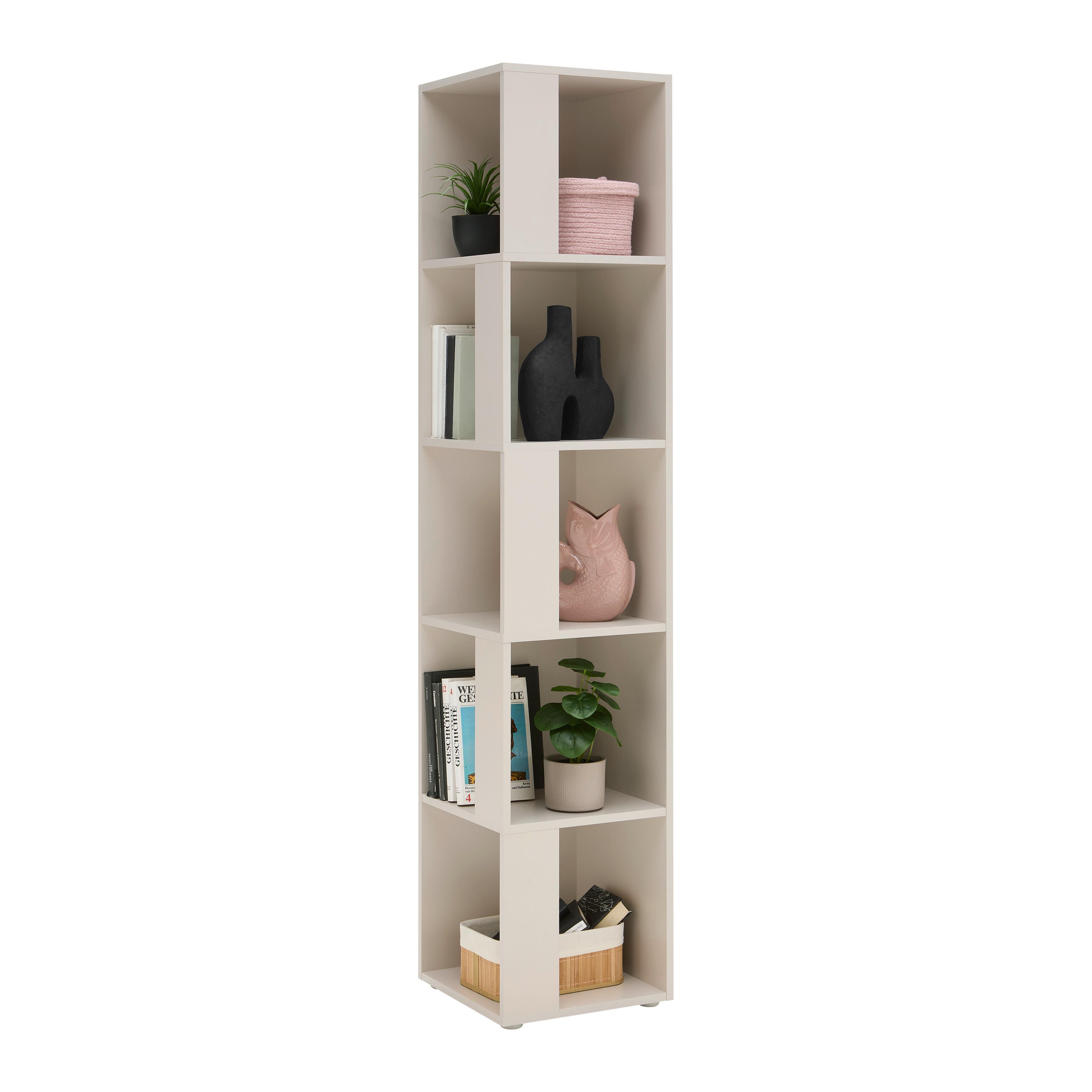 ROHOVÝ REGÁL KORNEL -EXKLUSIV- - kašmírová, Moderní, kompozitní dřevo (38/186,2/38cm) - Mömax