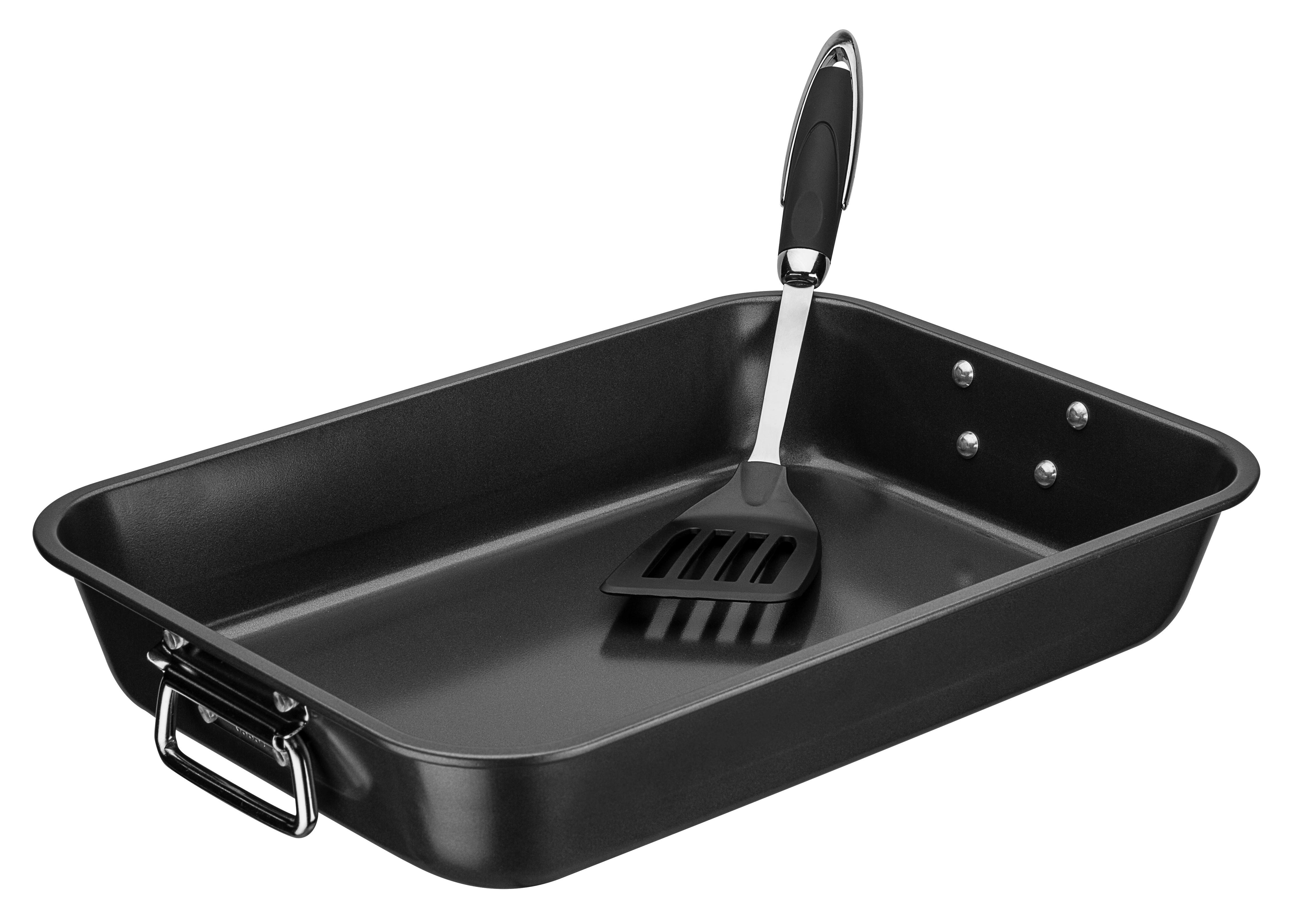Bratform Rechteckig Stahl, Schwarz, 6,6 Liter - Schwarz, Basics, Metall (40/28,5/7cm) - GSW