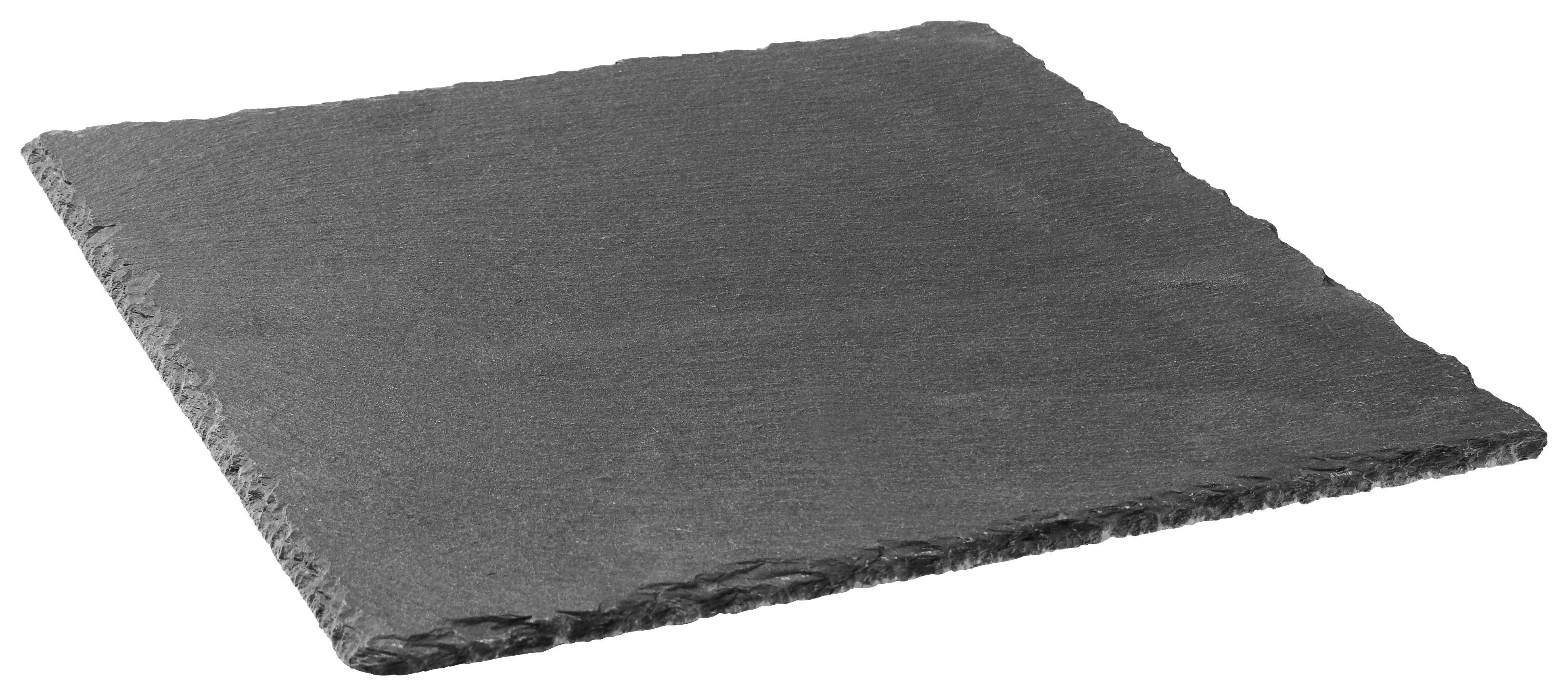 SERVÍROVACIA TÁCKA STONEY - L - čierna, Modern, plast/kameň (25/25/0,7cm) - Zandiara