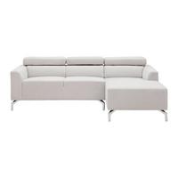 Rohová sedačka FILOU, béžová - světle šedá, Moderní, dřevo/textil (211/82/146cm) - Bessagi Home