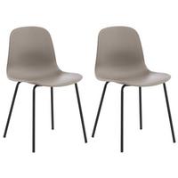 Stuhl-set Arctic - Greige/Schwarz, Design, Kunststoff/Metall (49/82/48cm) - Livetastic