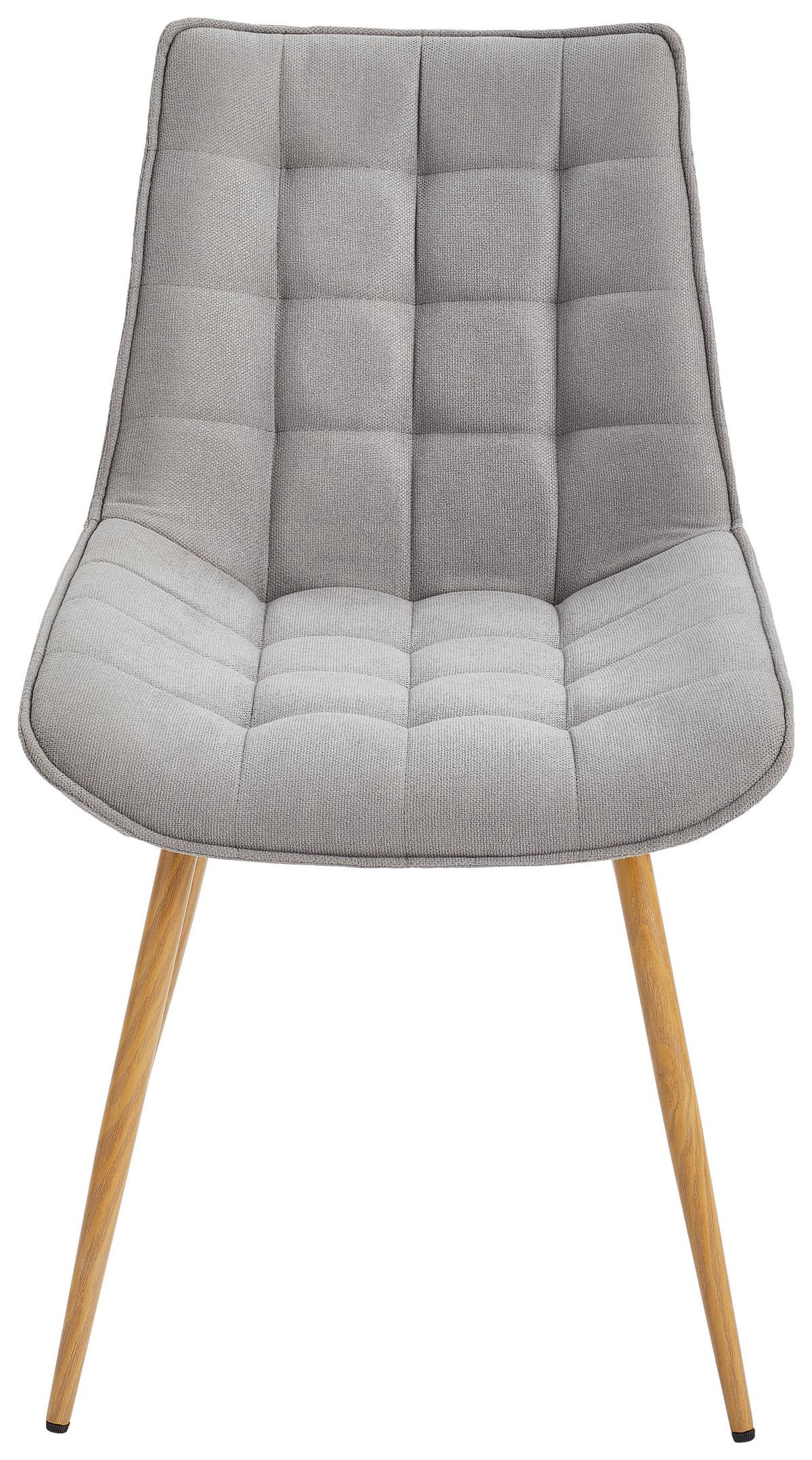 Stuhl Lena Eichefarben/Hellgrau B: 51 cm - Eichefarben/Hellgrau, MODERN, Textil/Metall (51/88/62cm) - Livetastic