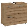 Waschbeckenunterschrank Vanice B: 70 cm Eiche Dekor - Eichefarben/Schwarz, MODERN, Holzwerkstoff (70/60/35cm) - MID.YOU