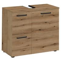 Waschbeckenunterschrank Vanice B: 70 Cm Eiche Dekor - Eichefarben/Schwarz, MODERN, Holzwerkstoff (70/60/35cm) - MID.YOU
