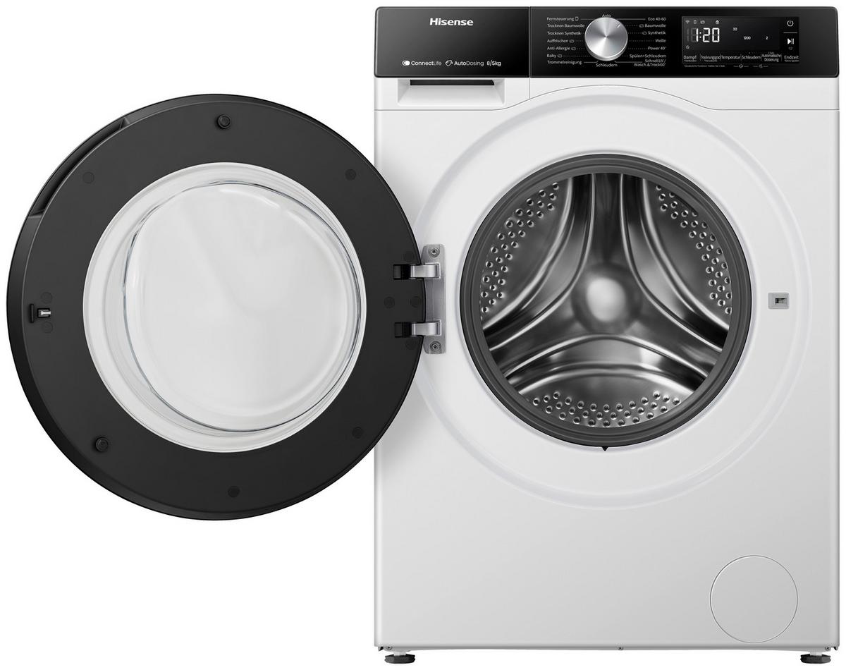 Waschmaschine Wf3s8045bw3 - Schwarz/Weiß, Basics, Glas/Kunststoff (59,5/84,5/51cm) - Hisense
