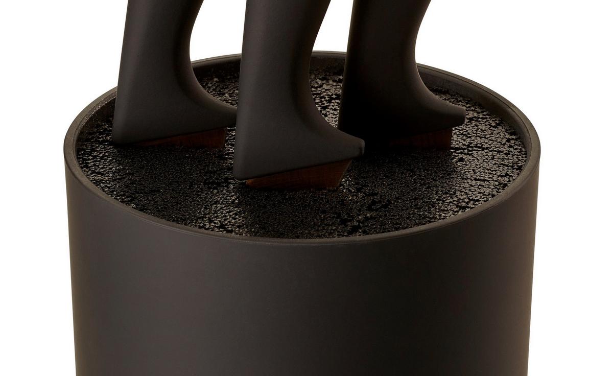Messerblock Schwarz/bronze Kunststoff 4-Teilig - Schwarz/Bronzefarben, Basics, Kunststoff (11/22cm) - Echtwerk