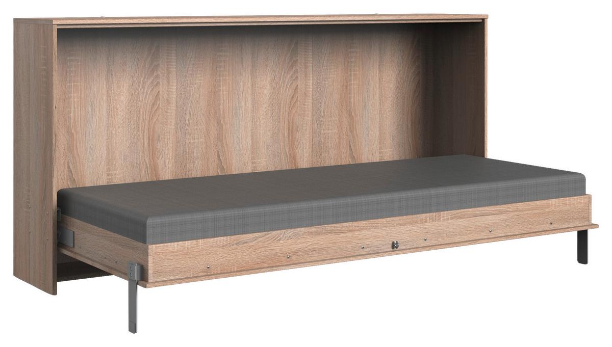 Schrankbett mit Lattenrost 90x200 Juist, Eiche Dekor - Eichefarben, KONVENTIONELL, Holz/Holzwerkstoff (90/200cm) - MID.YOU