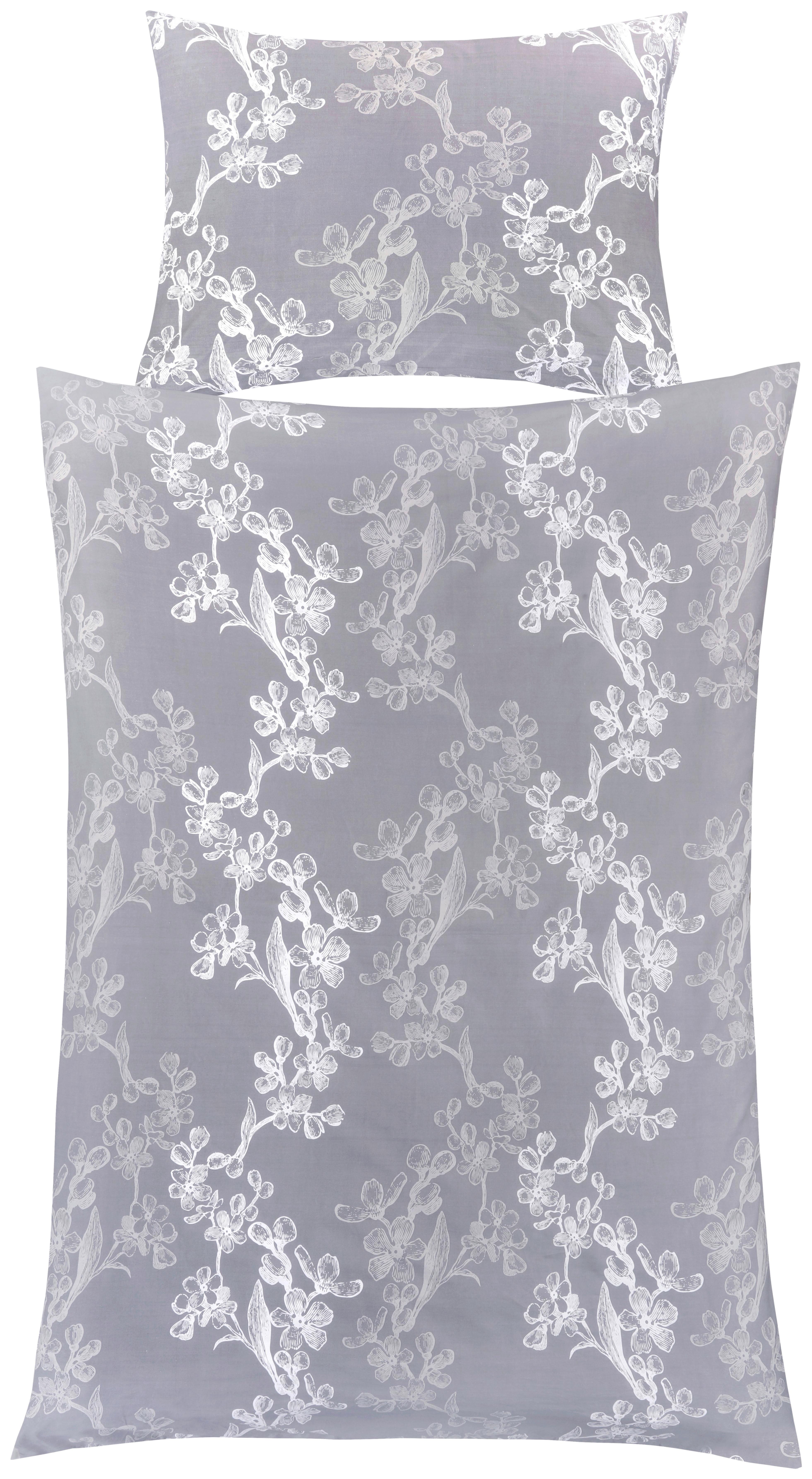 Ágyneműhuzat-garnitúra Evelin - világosszürke/fehér, Romantik / Landhaus, textil - James Wood