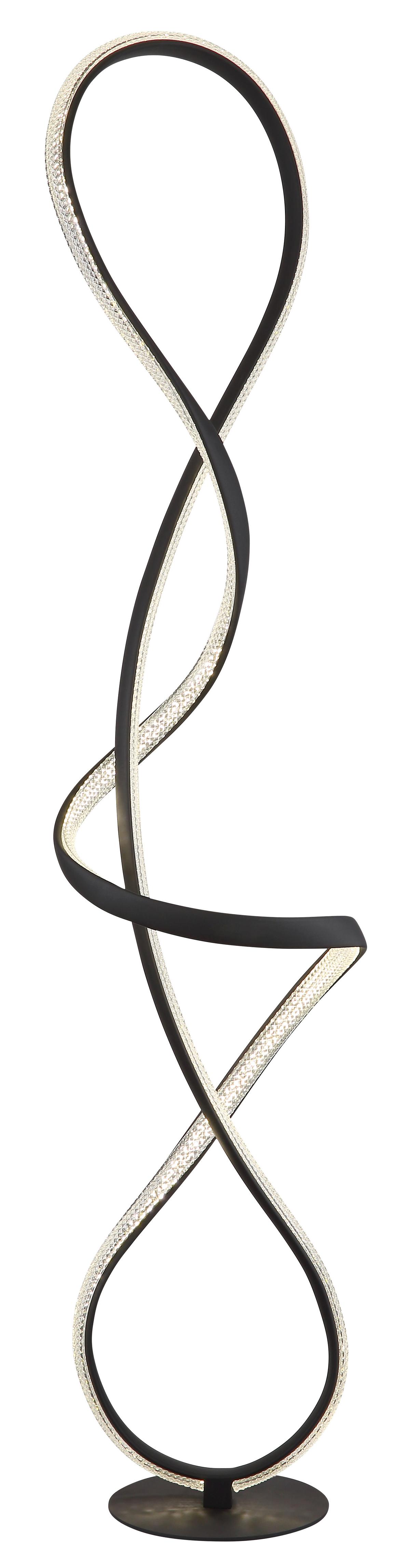 Led Állólámpa 67341ss Swirl - fekete/átlátszó, Design, műanyag/fém (26/20/132,5cm) - Globo