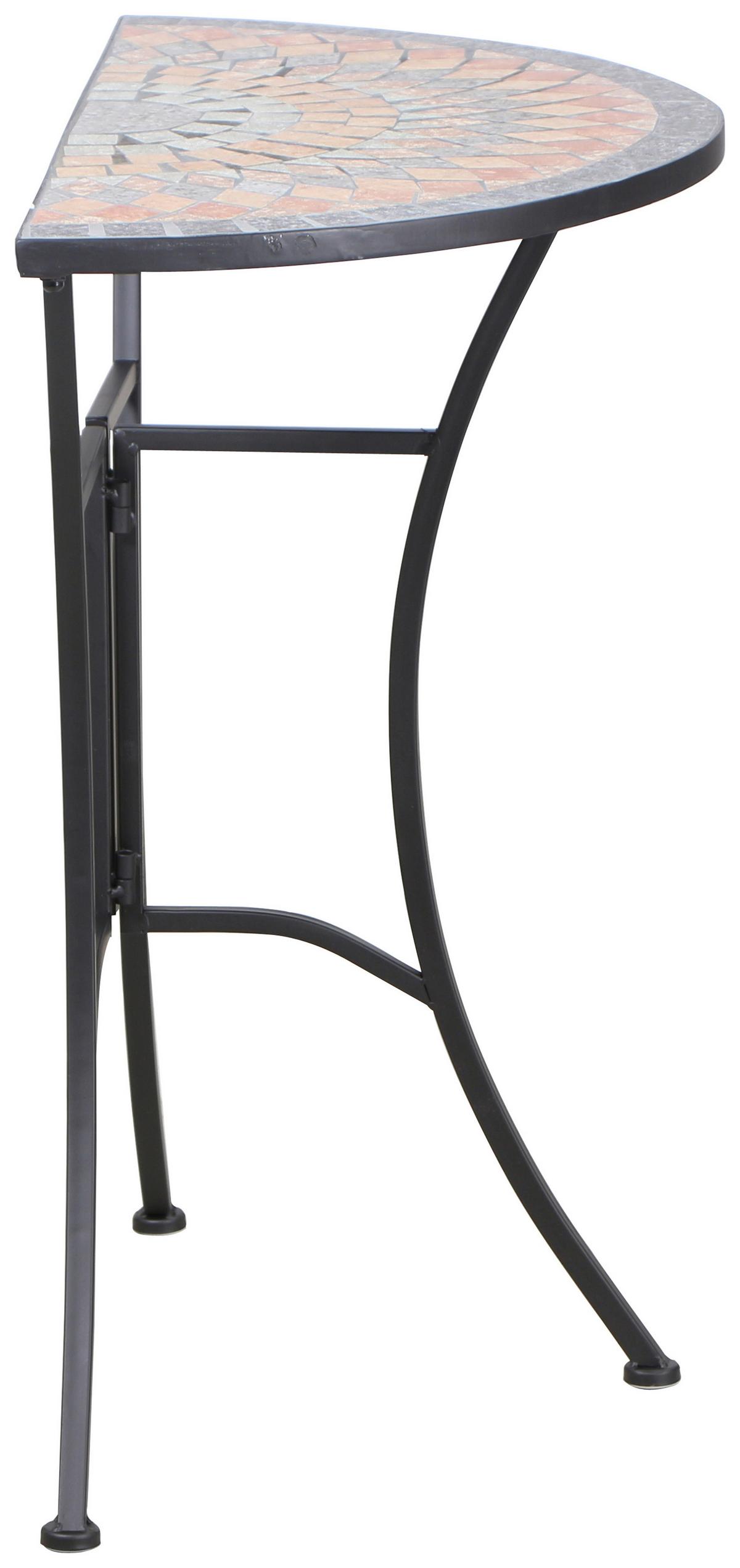 Gartentisch Kreamik/Metall L 70 cm - Multicolor/Schwarz, MODERN, Keramik/Metall (70/35,5/71cm) - Siena Garden