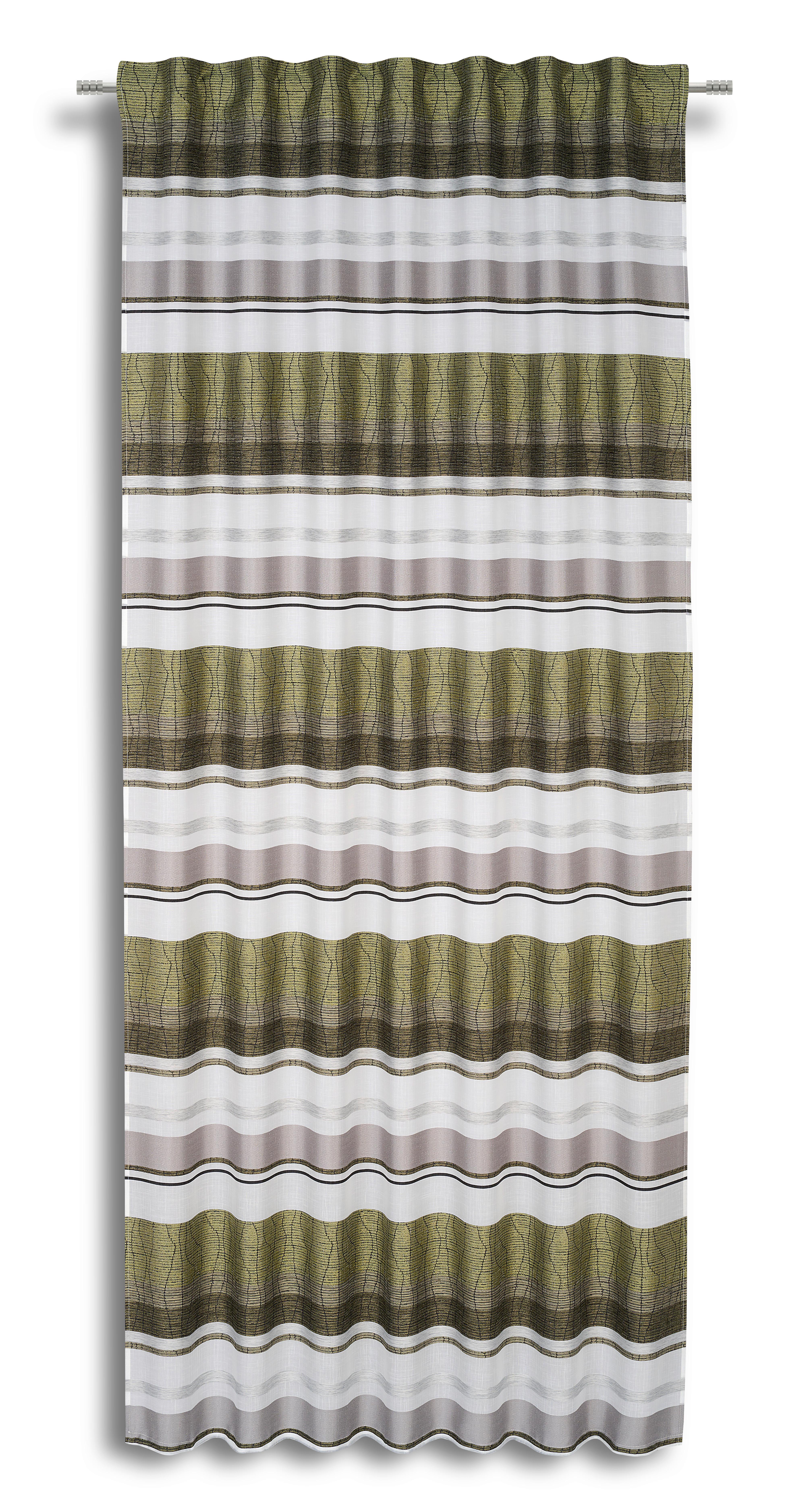 Vorhang mit Band Laurina 140x245 cm Grau/Grün - Grau/Grün, MODERN, Textil (140/245cm) - Luca Bessoni