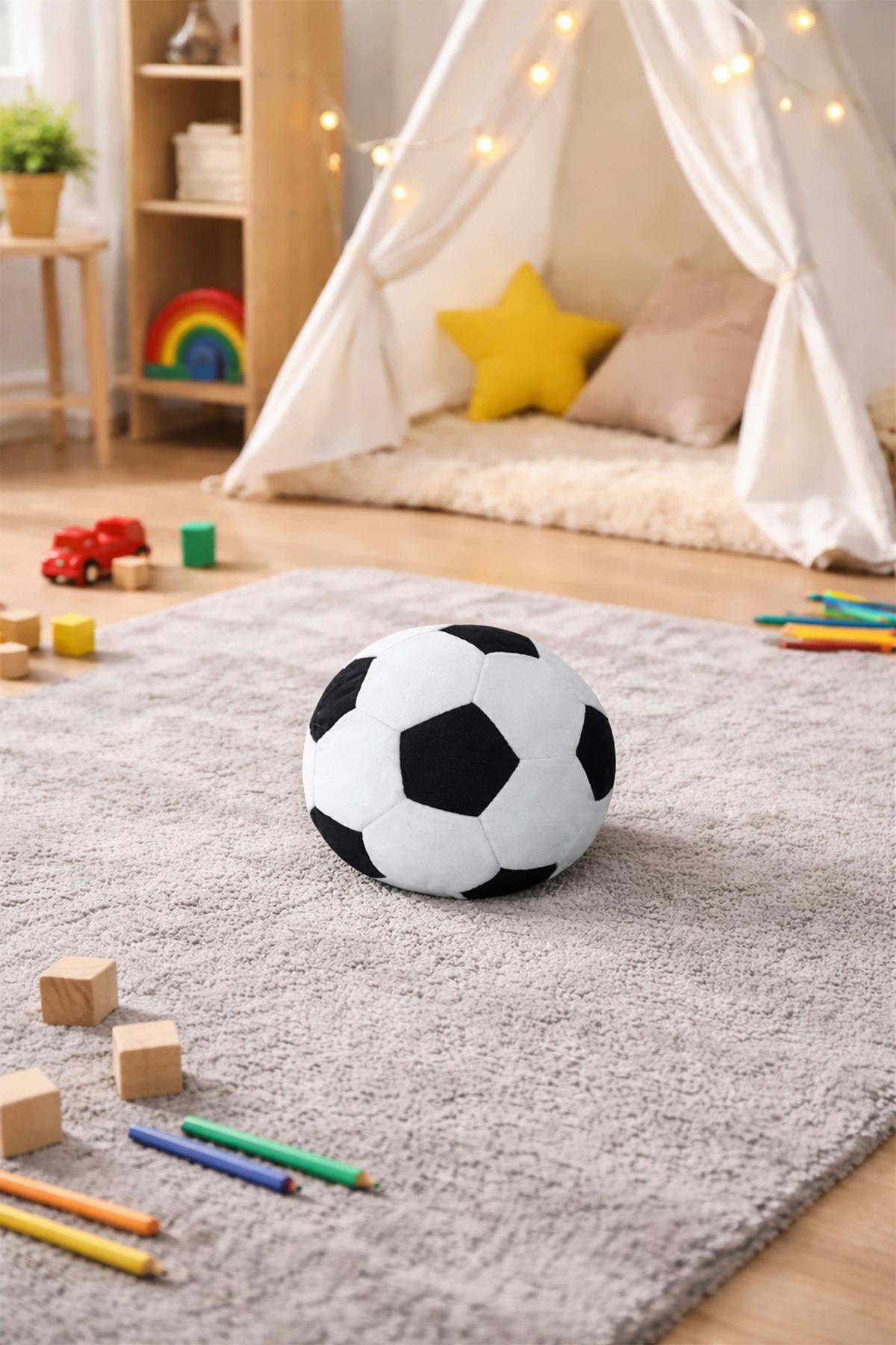 ZIERKISSEN FOOTY - Schwarz/Weiß, MODERN, Textil (20cm) - Luca Bessoni