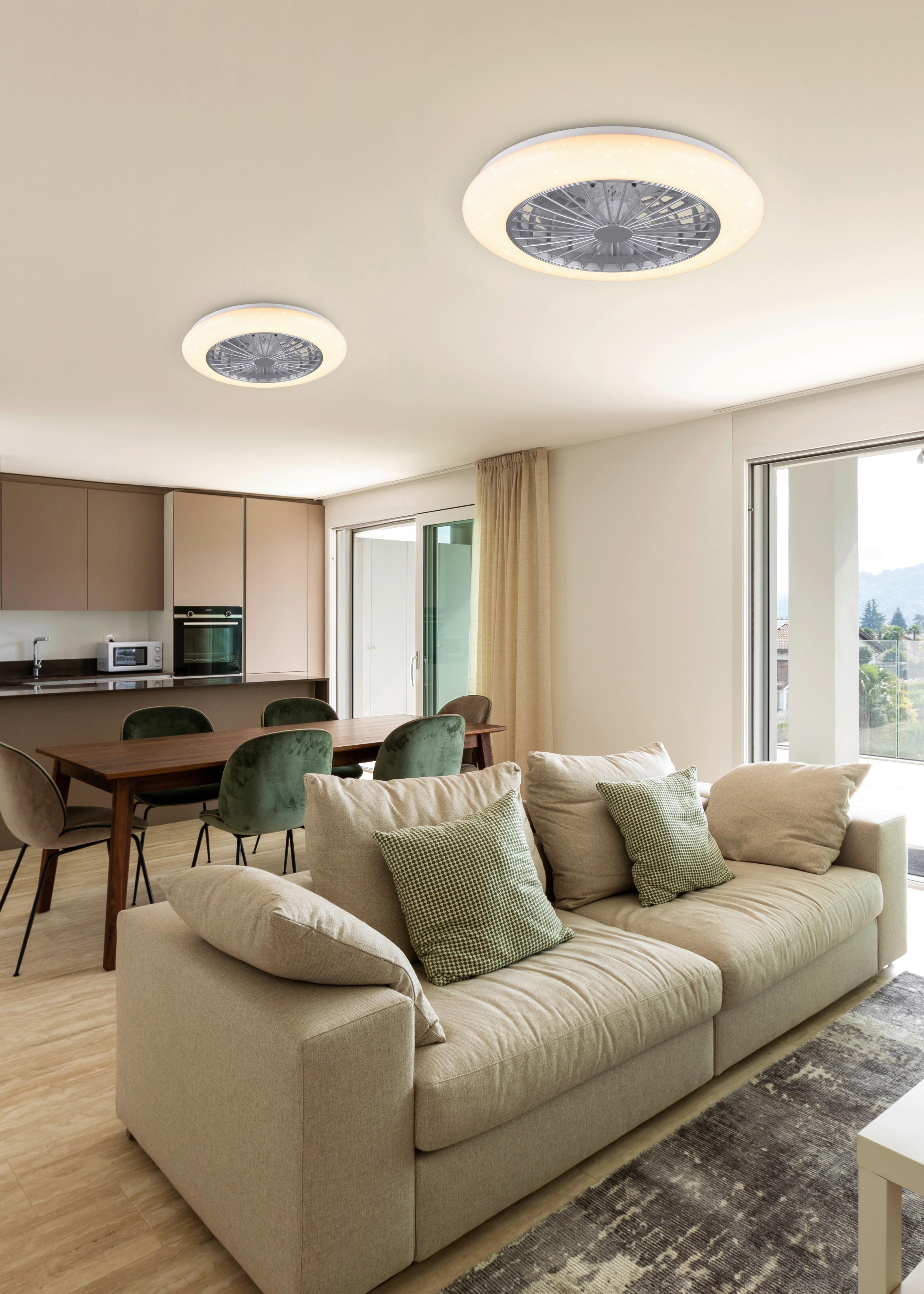 Deckenventilator Stralsund Weiß Titanfarben D: 49 Cm - Titanfarben/Weiß, KONVENTIONELL, Kunststoff (49/16,5cm)