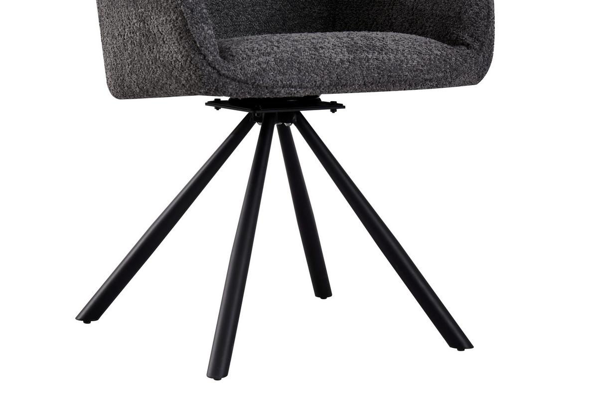 Armlehnstuhl Dream Grau Gepolstert - Schwarz/Grau, MODERN, Holz/Textil (59/88/64cm) - MID.YOU