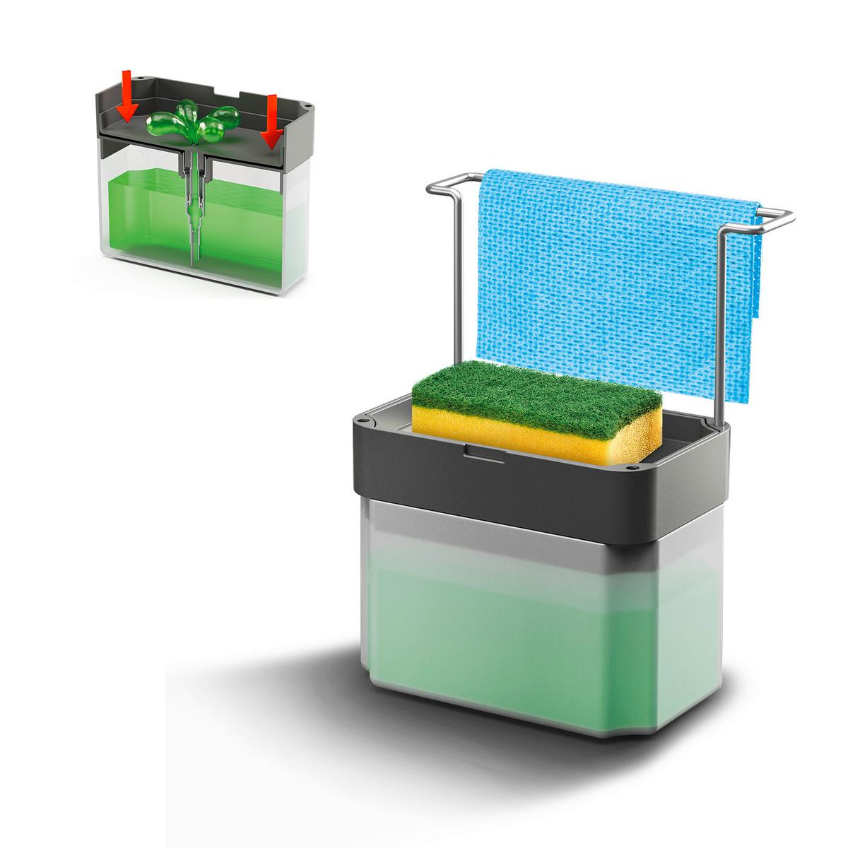 Spülorganizer Sponge-Tex 17x12x22 cm Kunststoff - Grau, Basics, Kunststoff (17/12/22cm) - Metaltex
