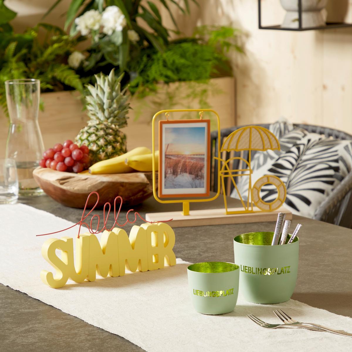 Dekor Felirat 94422 Albiana -Paz- - sárga/narancs, Konventionell, faalapú anyag/fém (26/14,5/2cm)