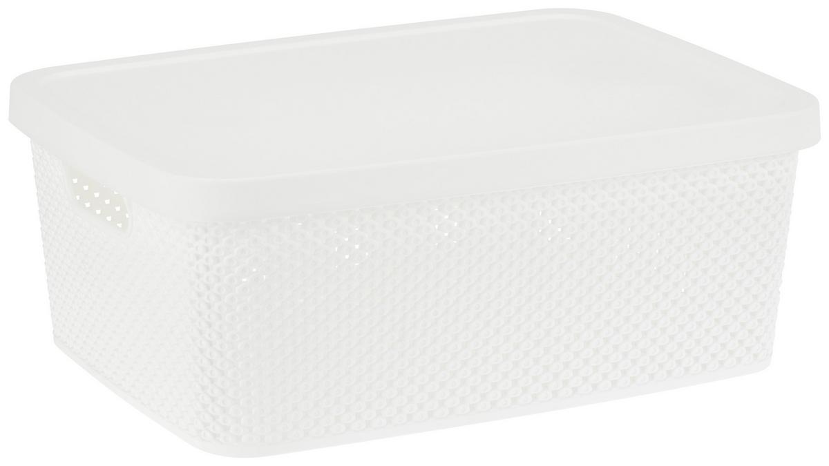Aufbewahrungskorb Diamond 38,5x15 Cm Kunststoff Weiß - Weiß, Basics, Kunststoff (38,5/15/28cm) - Luca Bessoni