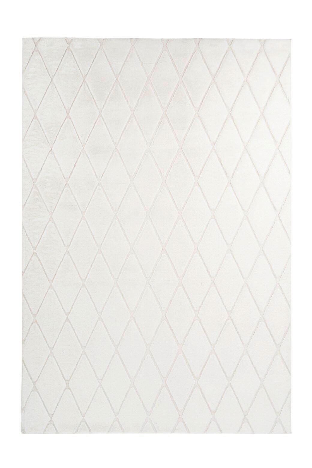 Teppich Creme, Weiß Vivica 225, BxL: 80x150 cm - Creme/Weiß, KONVENTIONELL, Textil (80/150cm)