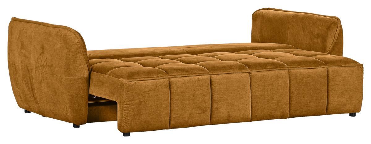 Schlafsofa Meyford - Senfgelb/Schwarz, KONVENTIONELL, Textil (250/70/118cm) - MID.YOU