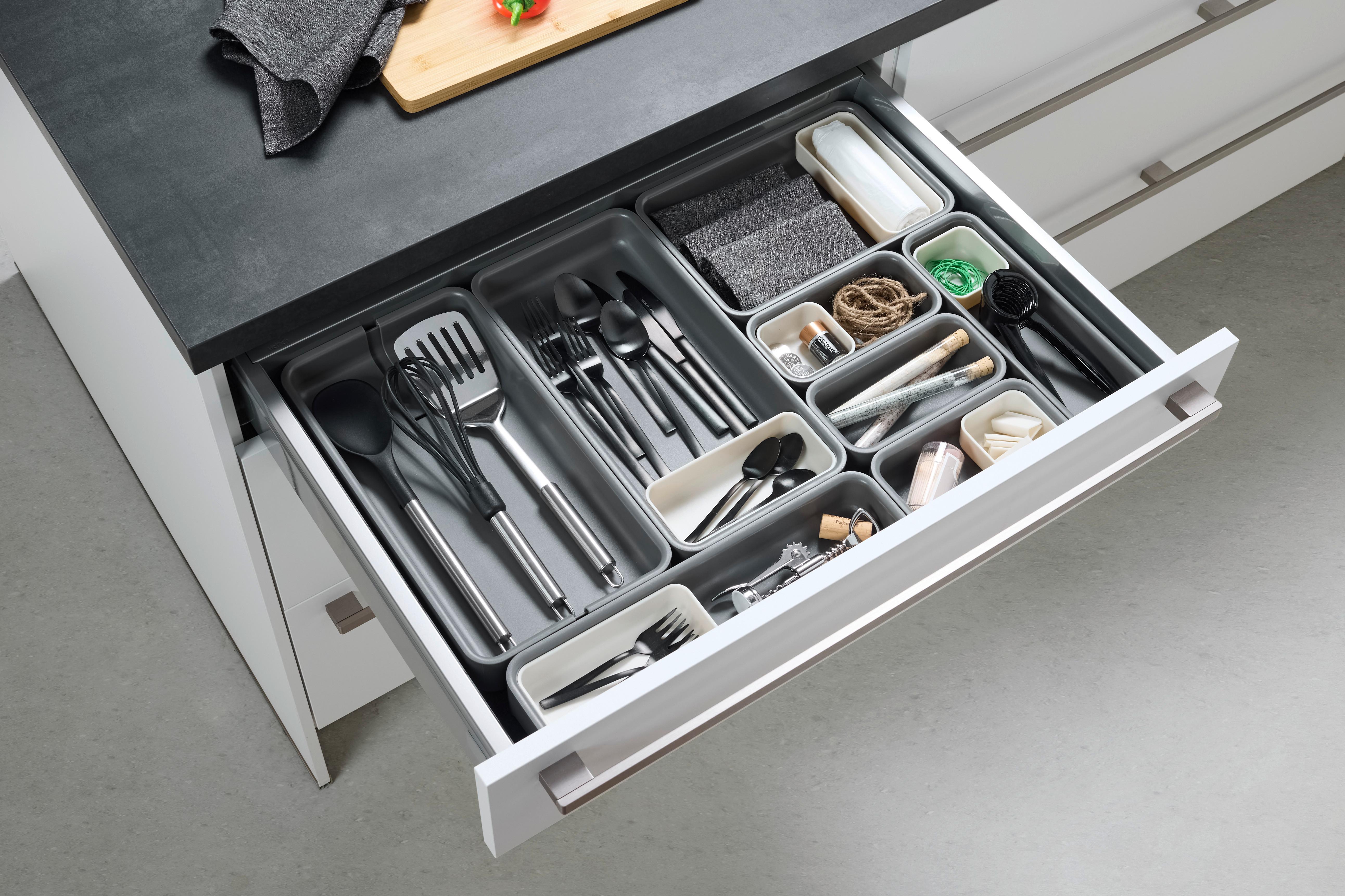 Příborník LIS -EXT- - šedá, Moderní, plast (19,1/9,6/4,8cm) - Mömax